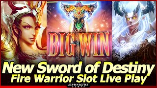 Sword of Destiny Fire Warrior Slot Machine - Live Play, Super Ten Features and Big Wins