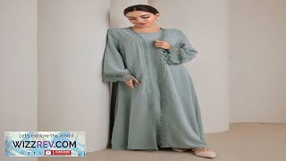 Graceveil 2Pcs Women Traditional Long Dress & Abaya Coat Set Modest