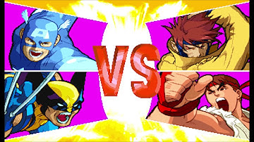 Marvel vs Capcom 1 ( Arcade ) - Captain America / Wolverine Playthrough ( June 2, 2019 )