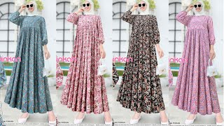Simple Floral Print Gamis