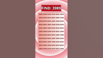 Are you genius? Eye test, focus — Can you find 3989? #shorts #focus