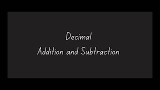 Adding and Subtracting Decimals for Beginners