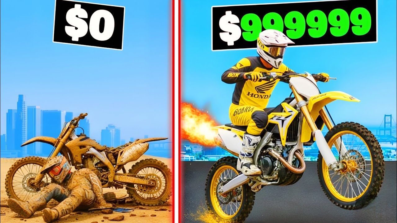 LEVEL 1 to LEVEL 1,000,000,000 DIRT BIKE in GTA 5