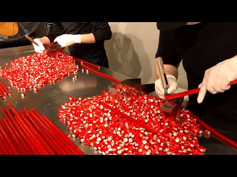 【金太郎飴】パパブブレの真っ赤なさくらんぼキャンディの製造風景