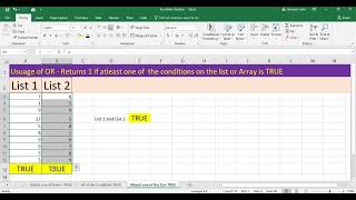 Excel : Simple method to at least one TRUE returns  TRUE