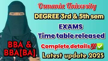 BBA & BBA ANALYTICS 3rd & 5th semester exams time table 💯✅️ | O.U | Clearly explained