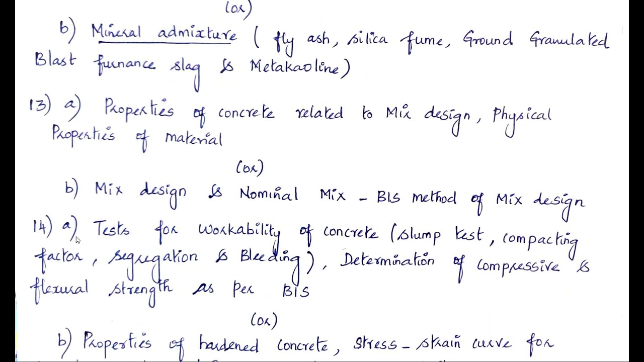 Concrete Technology Important Question( Regulation 2021) II CE 3403 II 10-12-2025 Exam