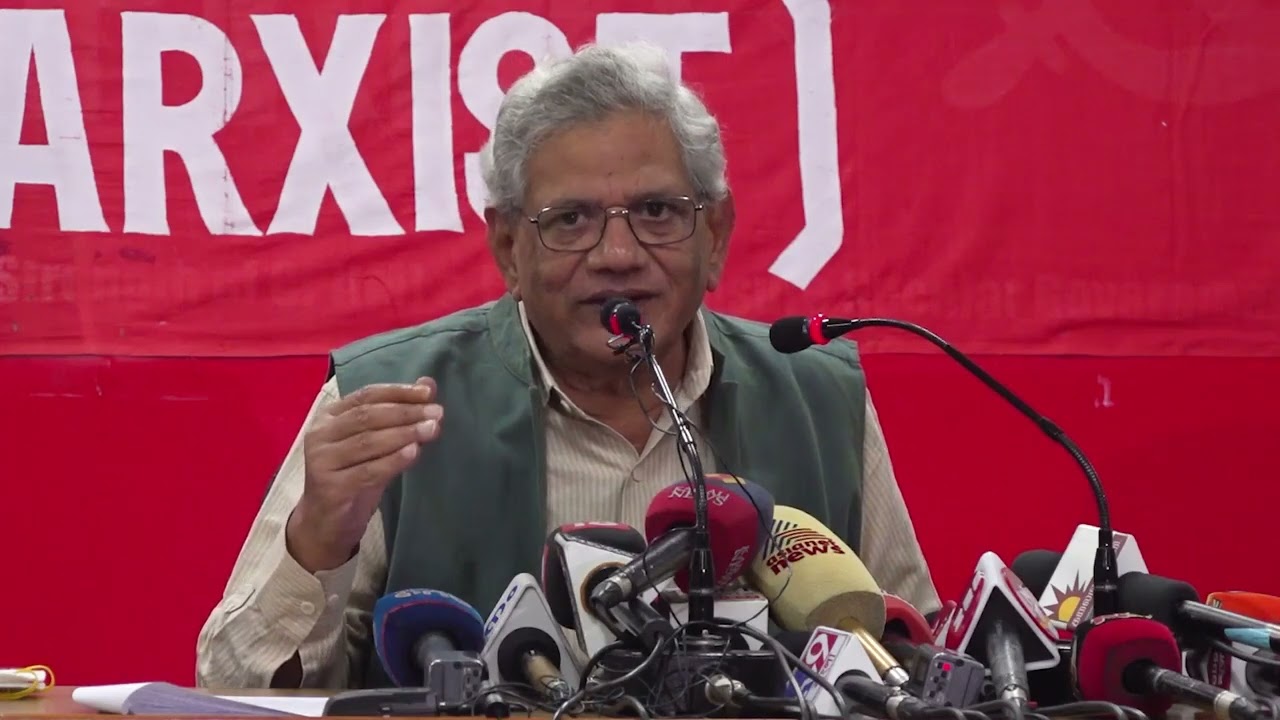 CPIM General Secretary Comrade Sitaram Yechury  briefing the press