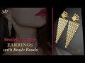 Beaded Triangle Earrings with Bugle Beads for Queen. 3D Beading Tutorial