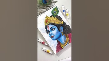 Krishna ji 🥰🥰❤️cute painting #art #krishna #drawing #shorts #youtubeshorts