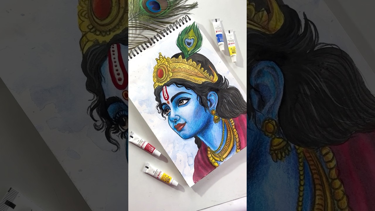 Krishna ji 🥰🥰❤️cute painting 