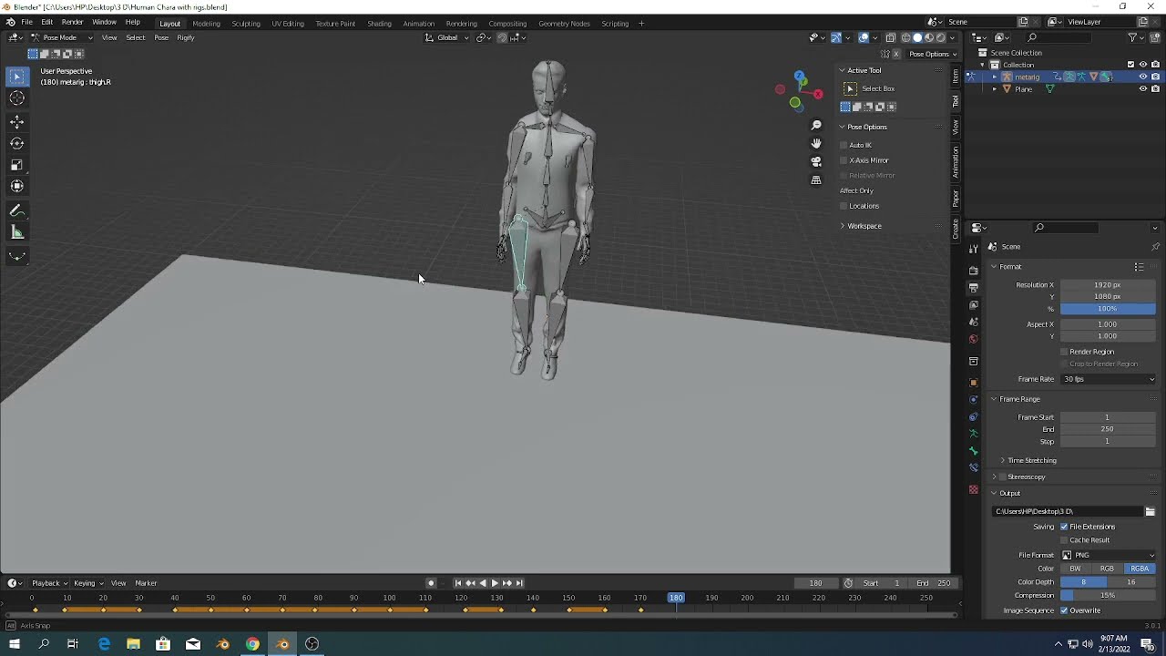 Armed Officer 3D Character Rigging and Animation in Blender