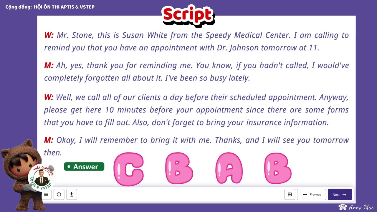 VSTEP LISTENING - Part 2