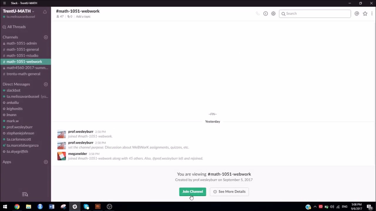 (info) How to join Slack channels