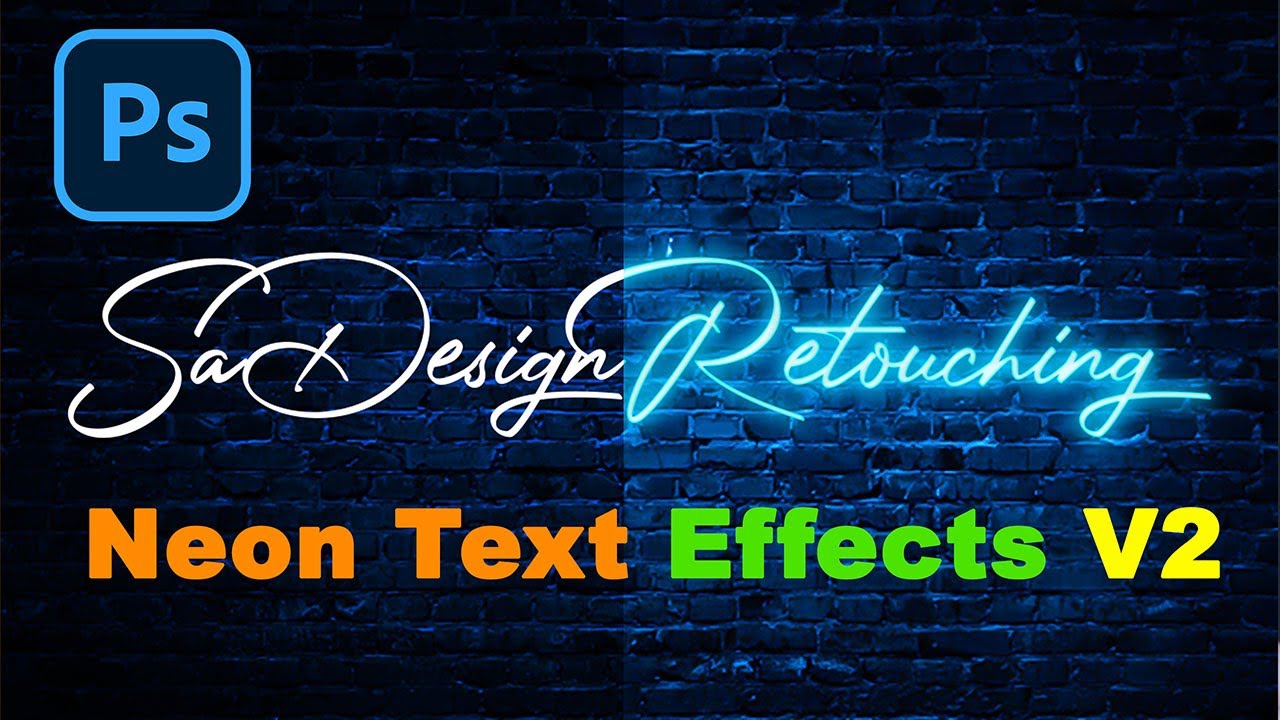 How To Create Neon Text Effects V2 in Photoshop - YouTube