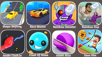 Shape Shifting, Race Master, Rainbow Dop Monster, Rainbow Dop, Snake Clash.io, Clash Of Slime