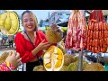 Cambodian Lively Market In The City - Everyday Fresh Foods For Sales And People Activities