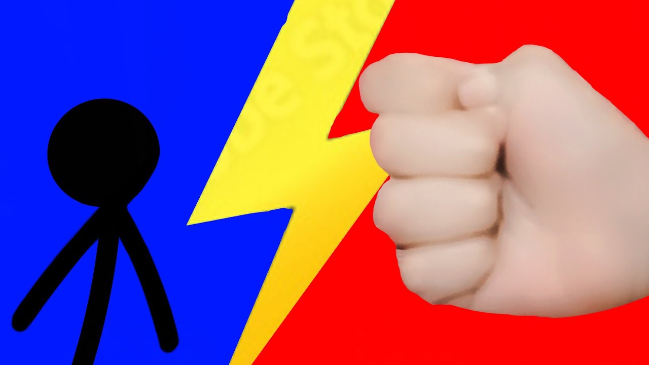 Stick figure VS Big hand