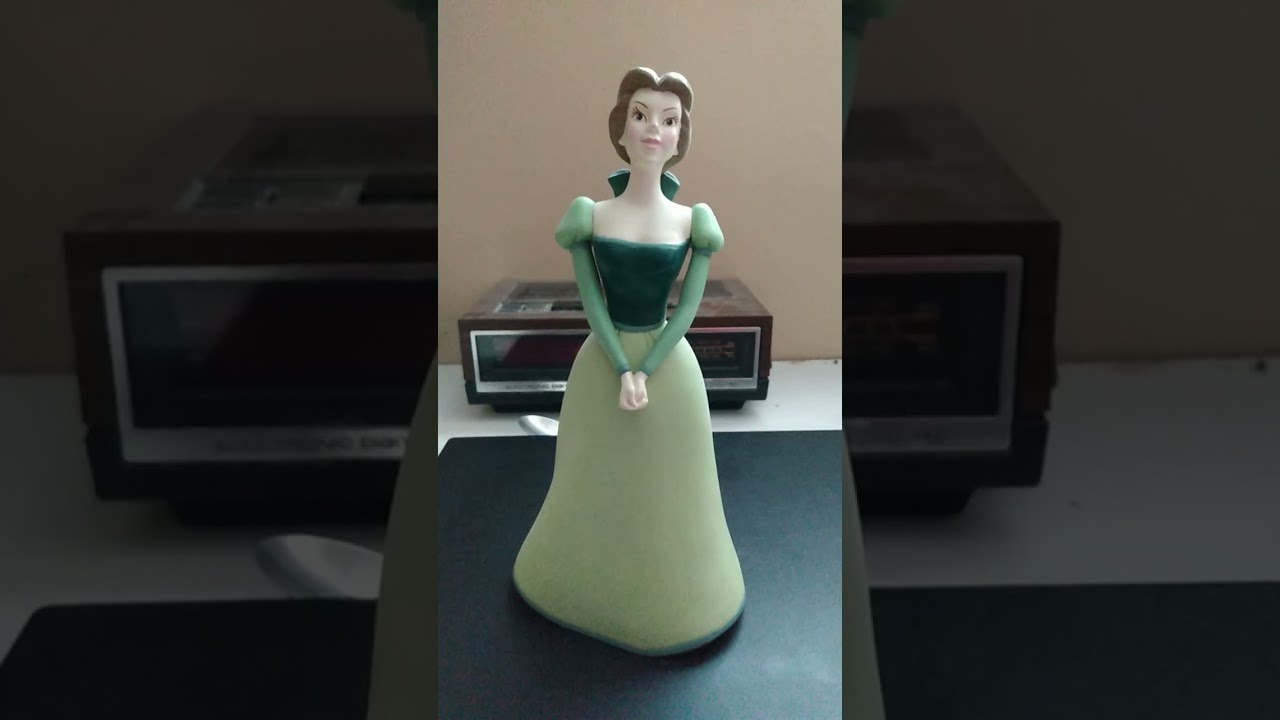 Disney Belle from Beauty and the Beast in green library dress coin bank -  YouTube