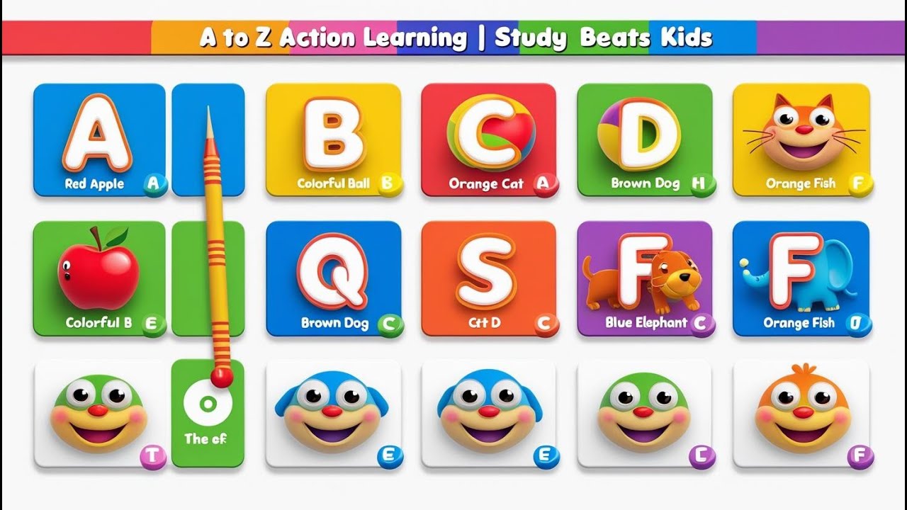 Learn A to Z with Actions! 🧠 ABC Song for Kids