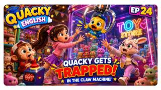 🧸 TOY STORE ADVENTURE 🧸  Quacky Gets Trapped in the Claw Machine!  Quacky English EP 24 ✨ screenshot 5