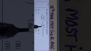 MCQ16 most imp for 12th Math exam march 2026 #love #shorts #trending #viral