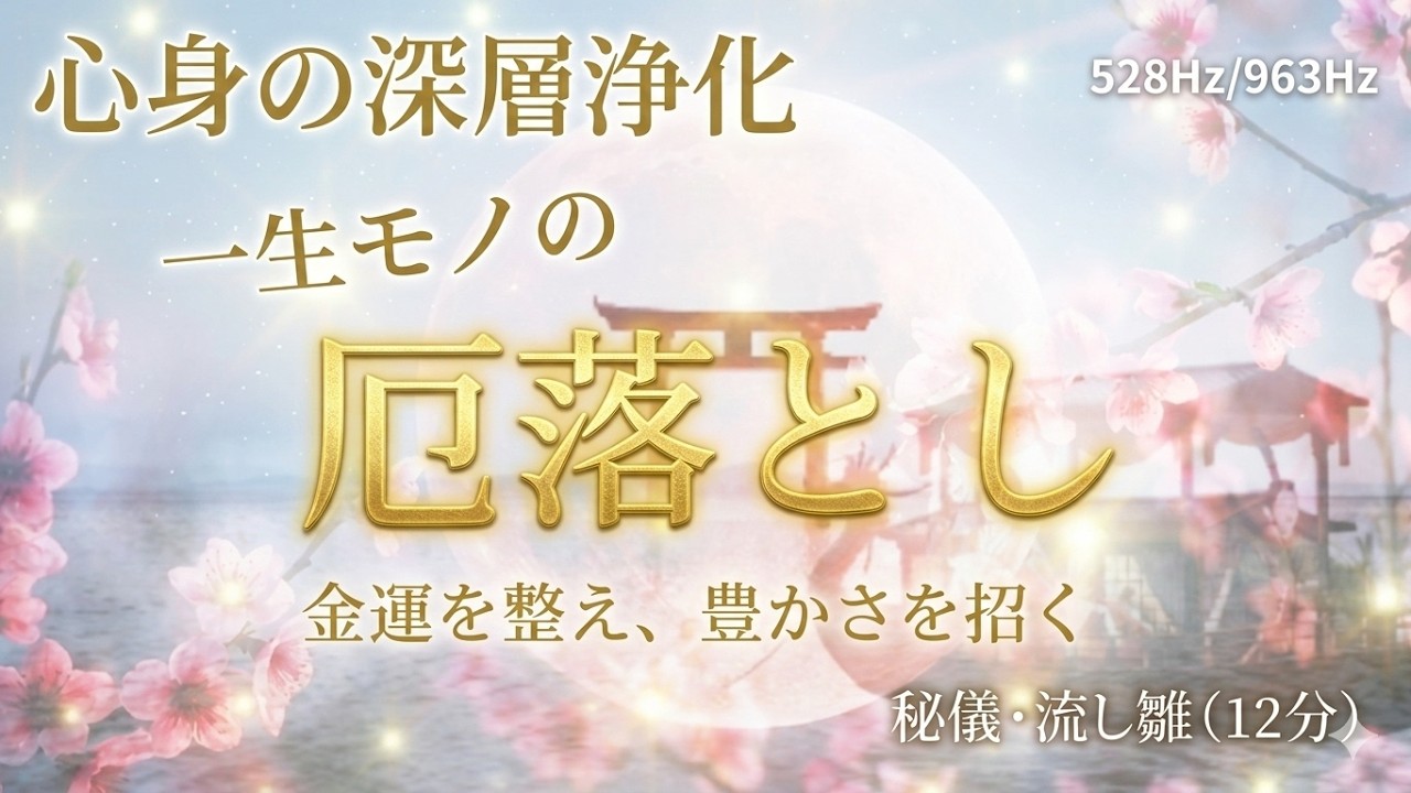 🌊 流し雛の浄化|心を手放す12分間528Hz・963Hz バイノーラルビート|ひな祭り・乙女座満月