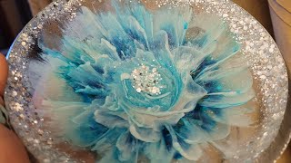 Oh my I made my first resin bowl!!! Amazing bloom flower in Blues with glitter. Video #335