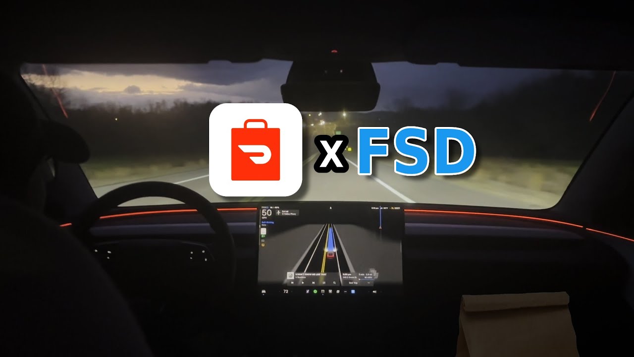 Tesla FSD Drives My Doordash Shift!