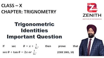 Prove that If sec θ=x+  1/4x, then prove that sec⁡θ+tan⁡θ=2x or 1/2x.