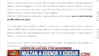 C5N - PRIMERO EN C5N: MULTAN A EDENOR Y A EDESUR POR EL CORTE DE ENERGIA