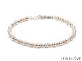 Platinum rose gold bracelet with diamond cut balls for women jl ptb 1200  jewelove