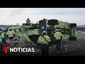 Revelan video de los restos del avión de Air Canada y del camión de bomberos | Noticias Telemundo