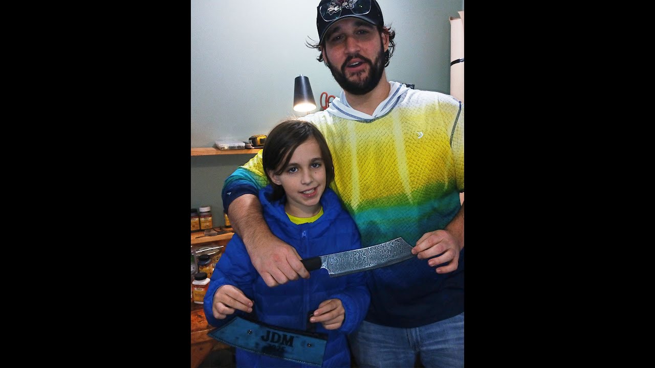 Jake and his son Jordie make a Damascus Cleaver!