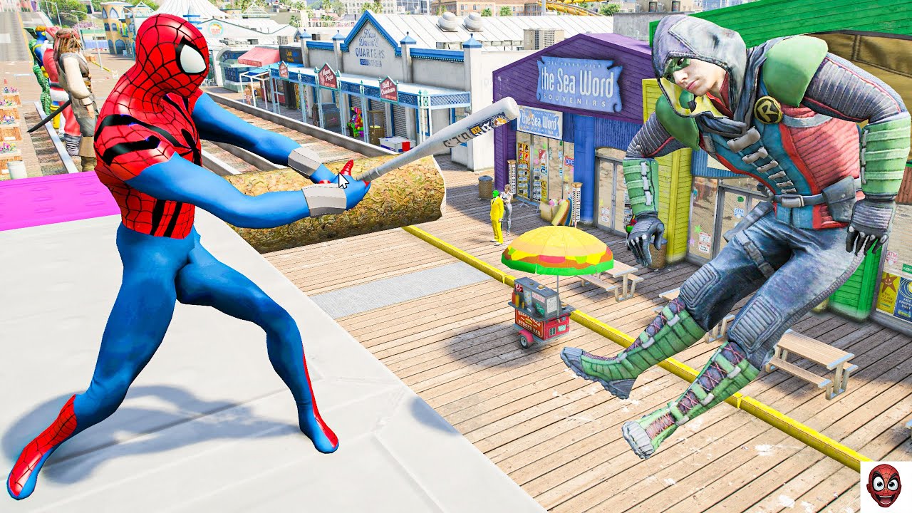 GTA 5: THAT WAS BRUTAL! SPIDER-MAN WITH A BASEBALL BAT vs SUPERHEROES! (Euphoria Physics) Ep.11