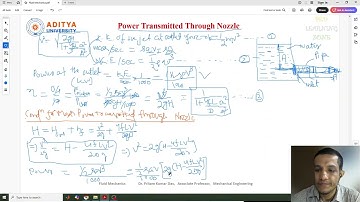 Lecture 137 Power Transmitted Through Nozzle Condition for Maximum Power Transmission Through Nozzle