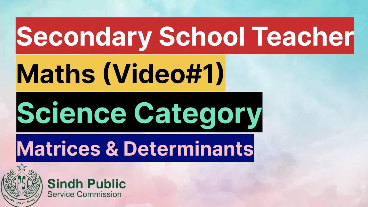 SST Science Category | SST Maths Preparation | Matrices | Class X Maths ...
