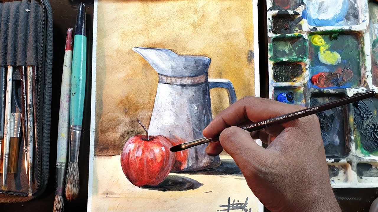 HOW TO PAINT STILL LIFE WITH ACRYLIC PAINTS STEP BY STEP FOR BEGINNERS ...