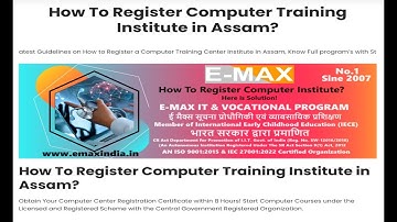 How to Register Computer Center in Assam | Computer Center Franchise in Assam