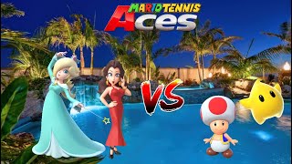 Mario Tennis Aces: Galactic Beauties vs. Royal Assistants @rosalinapaulinegamerguy2028