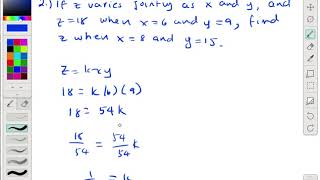 JV03 Joint Variation Sample Problems Part 1