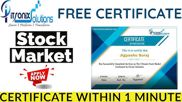 Stock Market Free Certificate From ITRONIX SOLUTIONS | Get Certificate Within 1 Minute