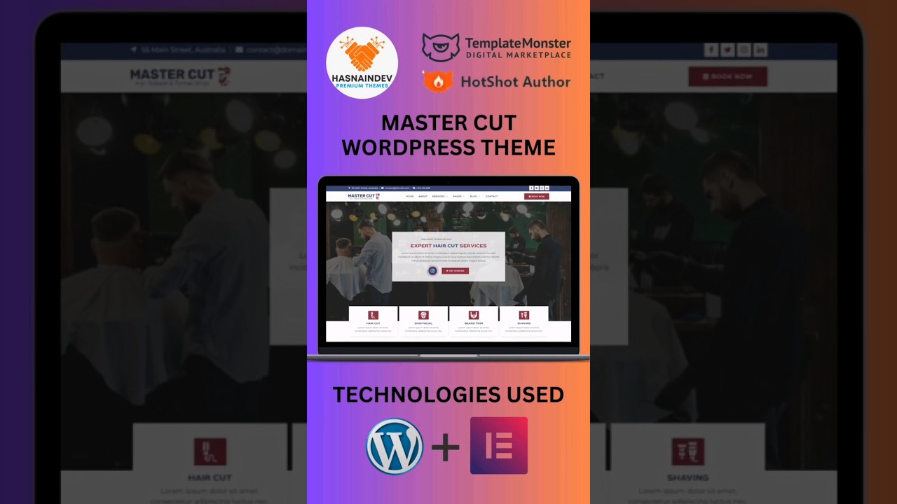Master Cut - Barber, Hair Salon & Tattoo Shop WordPress Elementor Template #wordpresstheme