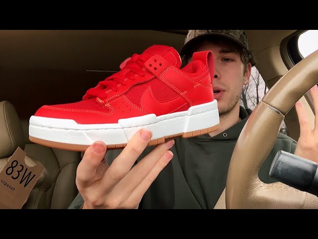 NIKE DUNK LOW DISRUPT RED/ GUM UNBOXING/ REVIEW