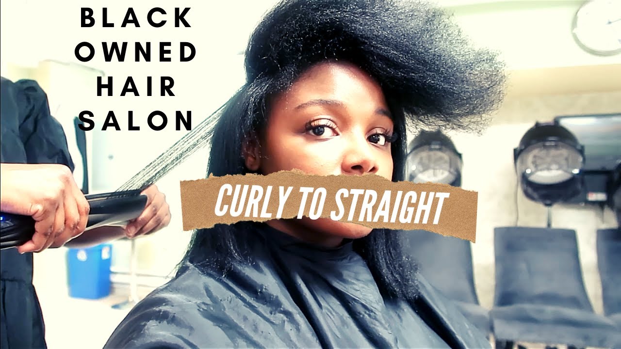 Curly to Straight VLOG @ STUDIO 27 | BLACK OWNED hair salon in Boston 2020  | NO heat Damage! - thptnganamst.edu.vn