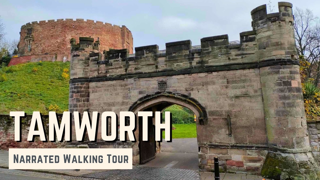 TAMWORTH, Staffordshire | 4K Narrated Walking Tour | Let's Walk 2024