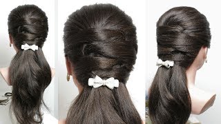 Easy everyday hairstyle for long medium hair