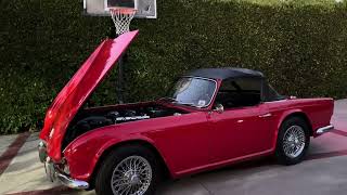 1965 Triumph TR4 Engine Start Up, Idle &  Rev, Check Gauges