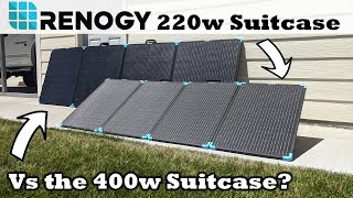 The New Smaller Renogy 220W Suitcase Solar Panel Compared To The 400W Suitcase