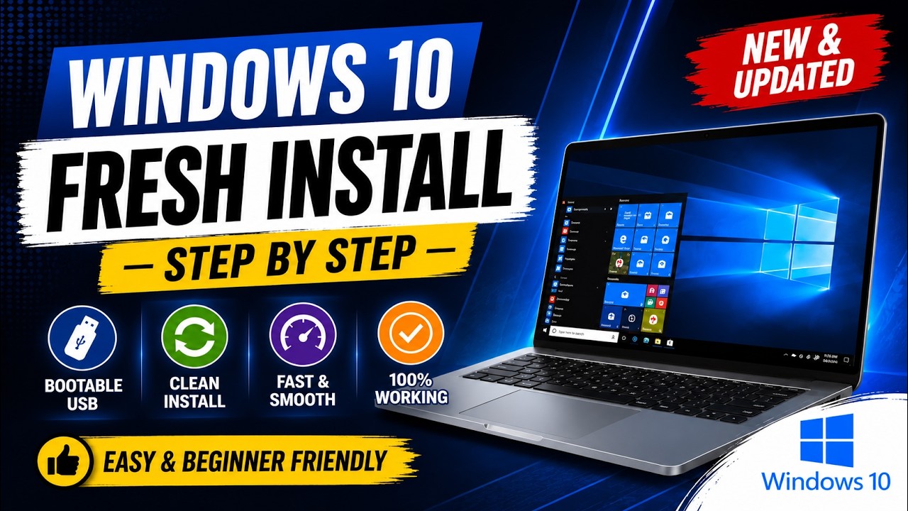 Windows 10 Fresh Install Guide 2026 | Step By Step Setup + ISO Link ...